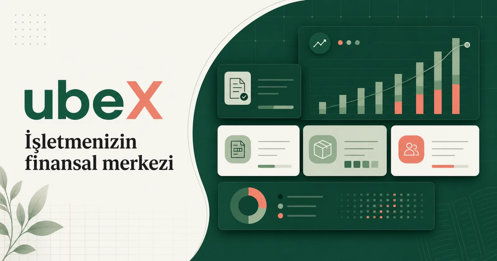 ubeX Muhasebe işletme finans merkezi ürün tanıtım ekranı